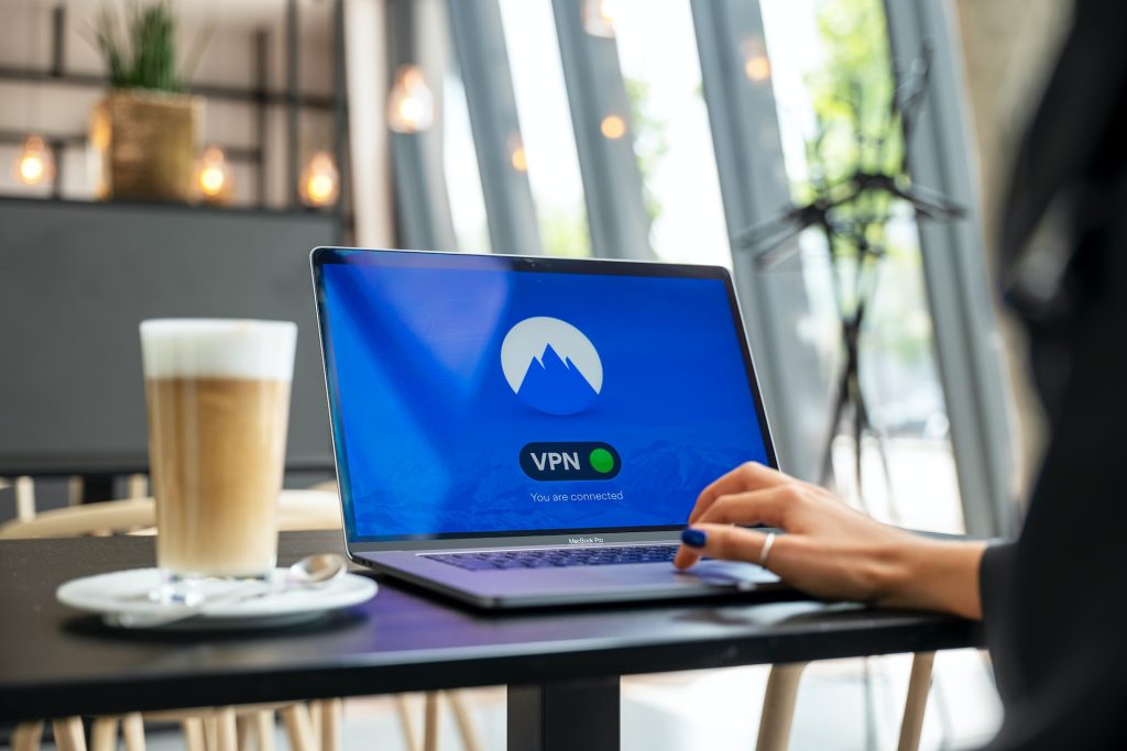 woman using laptop with VPN