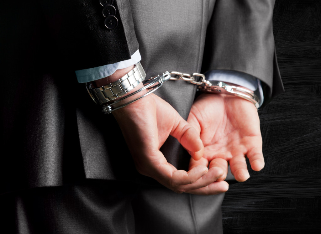 a handcuffed person